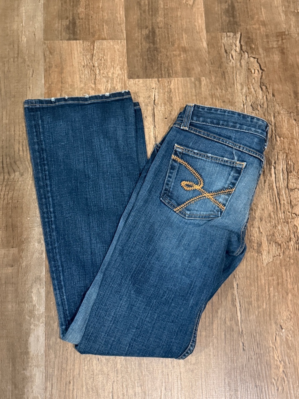 BKE Dark Blue Bootcut Jeans with Contrast Stitching